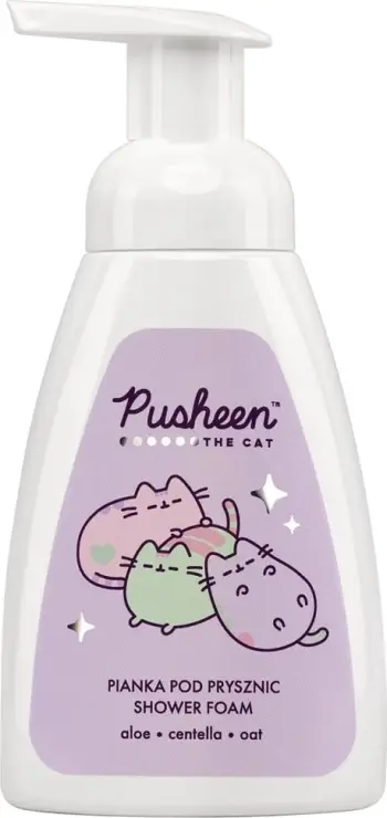 Shkumë dushi Pusheen Shower Foam, 300ml, me aloe dhe ekstrakte natyrale, shumëngjyrëshe