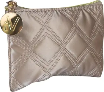 Çantë kozmetike Inter Vion Gold &amp; Black Quilted Small për femra ari