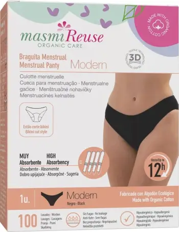 Mbathje menstruale Masmi Modern për femra L e zezë 1 copë