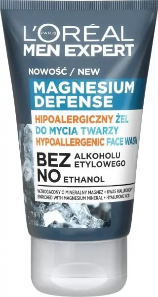 Xhel larës për fytyrë L'Oreal Paris Men Expert Magnesium Defense Hypoallergenic për meshkuj 100ml