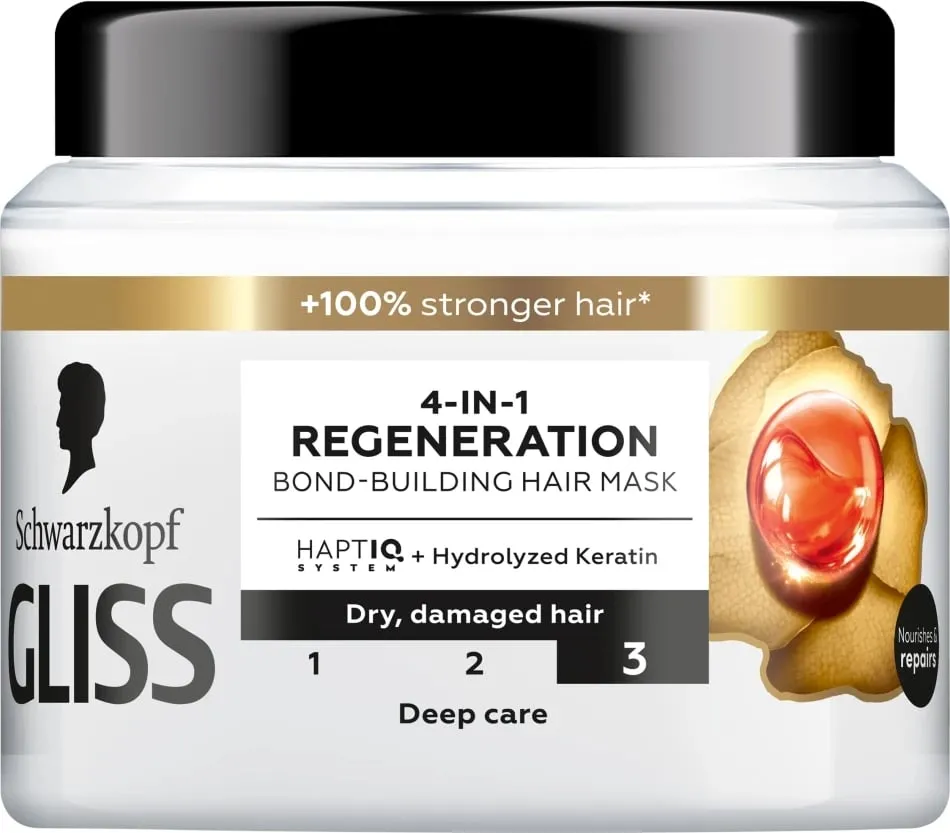 Maskë flokësh Gliss Regeneration 4 në 1, rigjeneruese, 400ml - 1