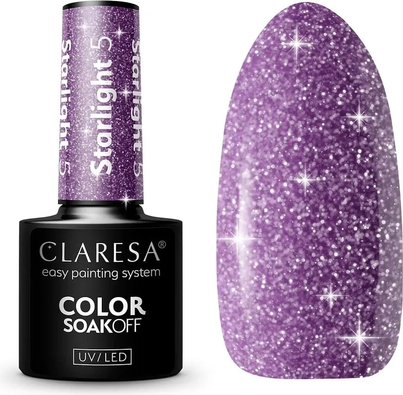 Llak për thonj për femra Claresa Starlight Hybrid 5, 5g - 1