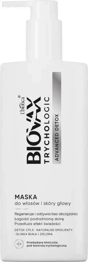 Maskë për flokë dhe skalp BIOVAX Trychologic Advanced Detox për femra, 200ml