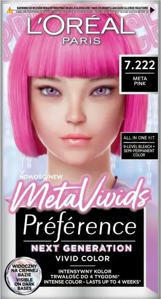 Bojë flokësh Loréal Preference Metavivids 7.222, rozë intensive, permanente