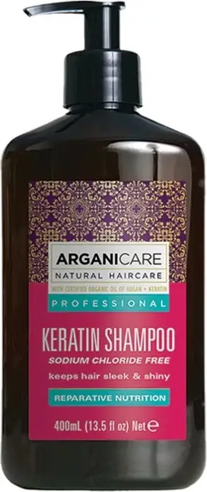Shampo flokësh Arganicare Keratin, 400 ml, për flokë të dëmtuar