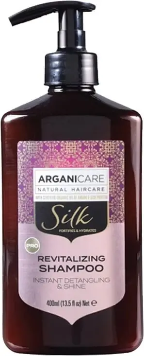 Shampo flokësh Arganicare Silk Revitalizing, rigjeneruese, 400ml