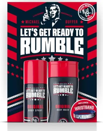 Set dhuratë Michael Buffer Lets Get Ready to Rumble, xhel dushi 250ml, sprej trupi 150ml, me byzylyk
