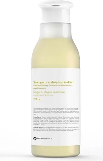 Shampon për femra Botanicapharma Sage & Thyme Anti-Dandruff për flokë të yndyrshme, 250ml