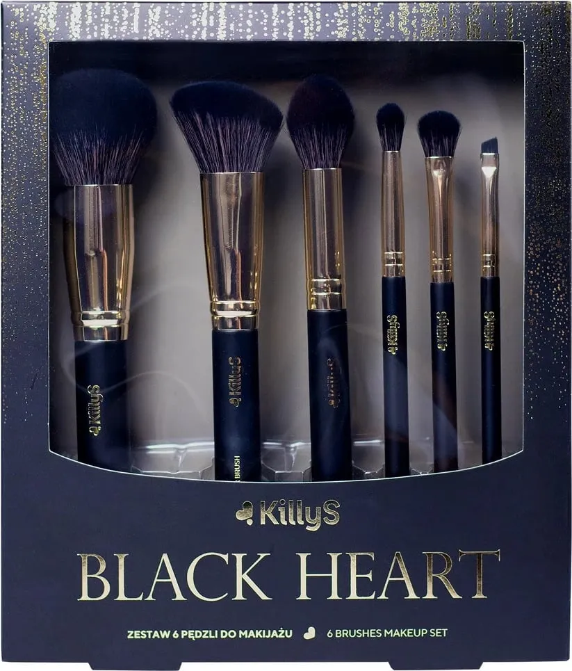 Set furçash për grim KillyS Black Heart 6 copë - 1