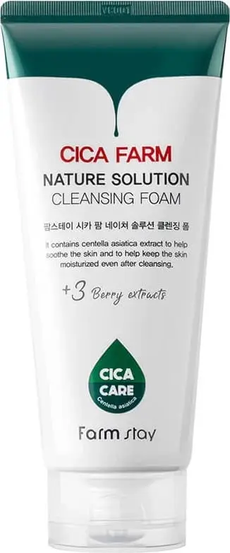 Shkumë pastruese për fytyrë FarmStay Cica Farm Nature Solution Foam Cleanser për femra 180ml