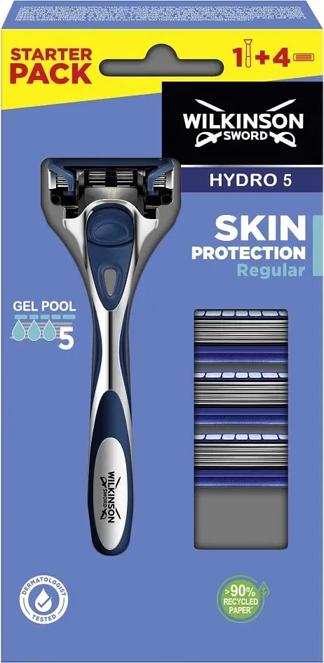 Brisk rroje për meshkuj Wilkinson Hydro 5 Skin Protection Regular, 1 copë + 4 rezerva - 1