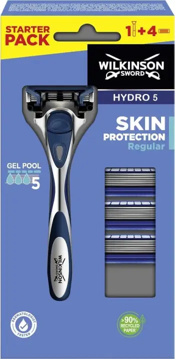 Brisk rroje për meshkuj Wilkinson Hydro 5 Skin Protection Regular, 1 copë + 4 rezerva
