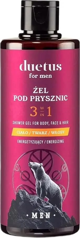 Xhel dushi 3-në-1 për meshkuj Duetus Energizing, 300ml