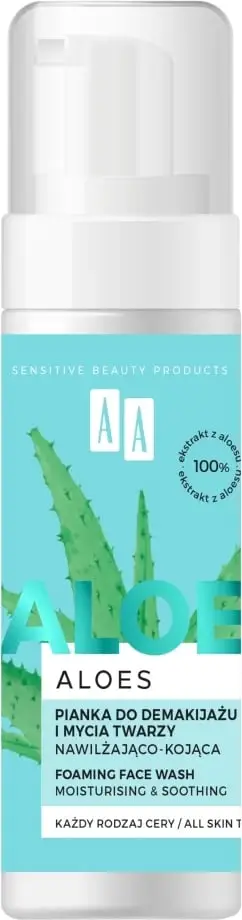 Shkumë pastruese fytyre AA Aloes, 100% Aloe Vera, hidratim dhe qetësim, 150ml