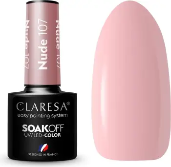 Llak hibrid për thonj Claresa Soak Off, UV / LED, Nude 107, 5g