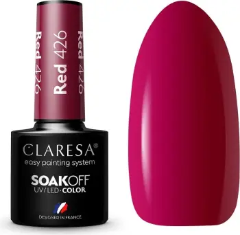 Llak xheli për thonj Claresa Soak Off, UV/LED, 5g, i kuq