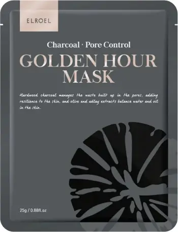 Maskë për fytyrë Elroel Golden Hour Mask Cleansing Charcoal për femra 25g