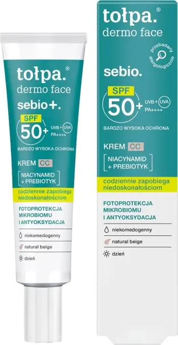 CC krem për femra Tołpa Dermo Face Sebio+ SPF50+, 40ml
