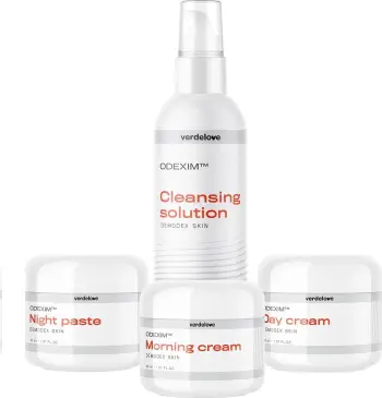 Set për kujdes të lëkurës Odexim për rozace, 150ml + 30ml + 30ml + 30ml