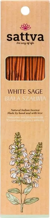 Sattva Sattva Temjan natyral Indian Sherebelë e bardhë 15 copë