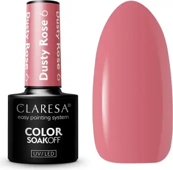 Llak për thonj Claresa Soak Off UV/LED Dusty Rose Hybrid për femra, 6.5g