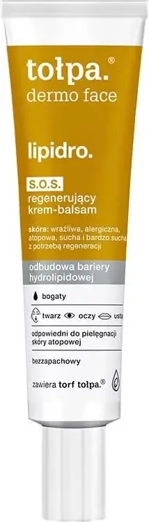 Krem-balsam për fytyrë për femra Tołpa Dermo Face Lipidro S.O.S Regenerating Cream-Balm 40ml