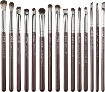 Set furçash grimi për sy JESSUP T499 për femra, kafe, 15 copë