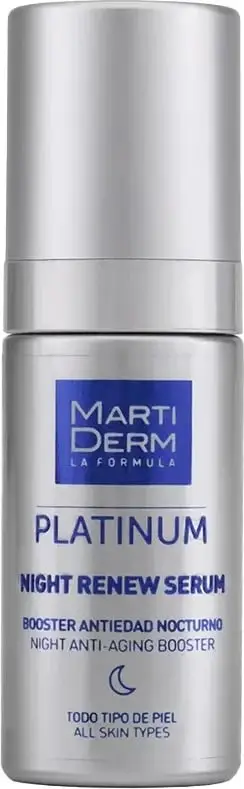 Serum nate për fytyrë Martiderm Platinum Night Renew për femra, 30ml