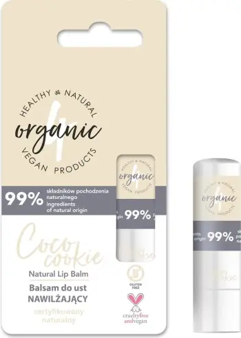 Balsam për buzë 4organic Coco Cookie për femra, 5g