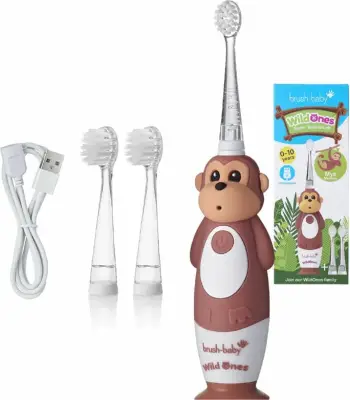 Furçë dhëmbësh elektrike për fëmijë Brush-Baby WildOnes Monkey, 1 copë