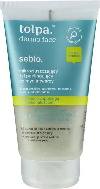 Xhel pastrues për fytyrë për femra Tołpa Dermo Face Sebio, 150ml