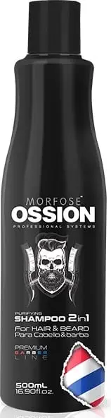 Shampo për flokë dhe mjekër Morfose Ossion Purifying 2n1, 500ml