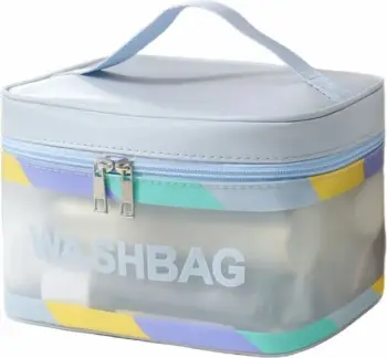 Çantë kozmetike Ecarla Washbag, madhësi mesatare, e kaltër