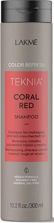 Shampon për femra Lakme Teknia Ultra Red Shampoo Refresh për flokë të kuqe dhe mahogany, 300ml