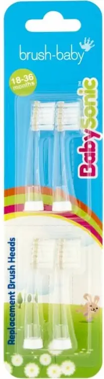 Kokë për furçën e dhëmbëve BabySonic sonic, 4 copë, transparente