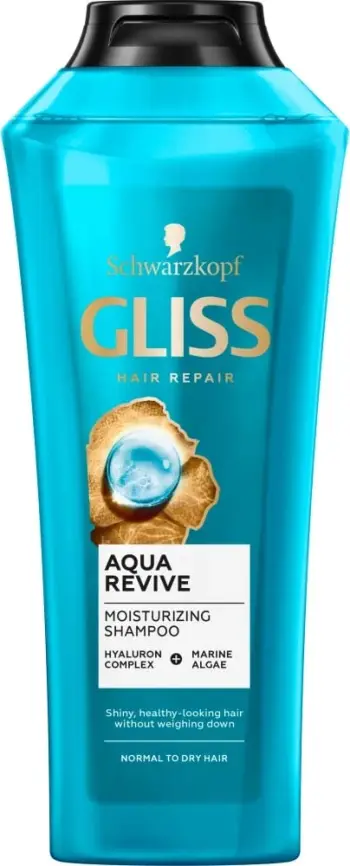 Shampo për flokë Schwarzkopf Gliss Aqua Revive, për flokë normalë dhe të thatë, 400ml