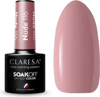 Llak për thonj për femra Claresa Soak Off UV/LED Nude Hybrid 116, 5g