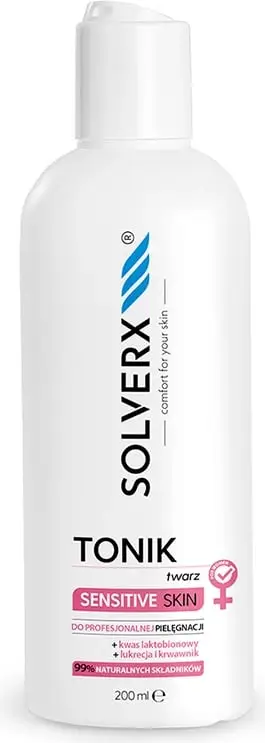 Tonik fytyre Solverx Sensitive Skin, për lëkurë të ndjeshme, 200ml