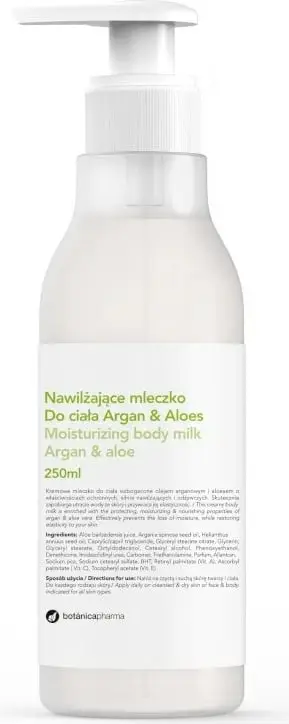 Qumësht trupi për femra Botanicapharma Argan dhe Aloe, 250ml