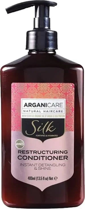 Balsam flokësh Silk Natural, me mëndafsh dhe vaj argani, 400ml