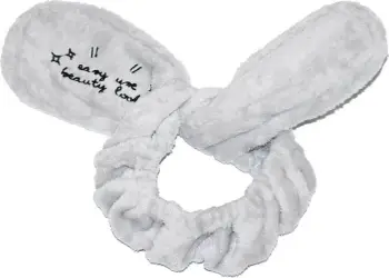 Dorezë për flokë për femra Dr. Mola Bunny Ears Plush Cosmetic Headband gri, 1 copë