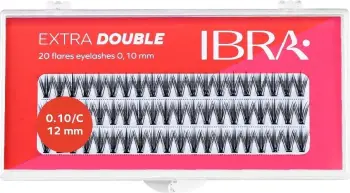 Clusters për qerpikë Ibra Extra Double Knot-Free C 0.10-12mm për femra, e zezë, 20 copë
