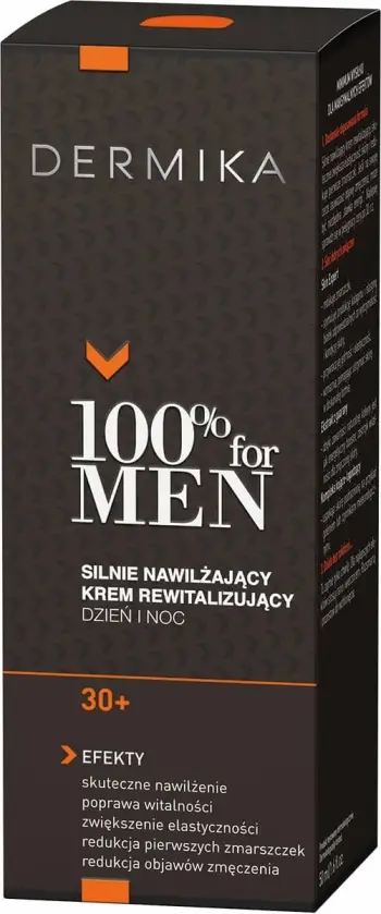 Krem fytyre për meshkuj Dermika 100% for Men Cream 30+ Highly Moisturizing Revitalizing Day and Night Cream, 50ml