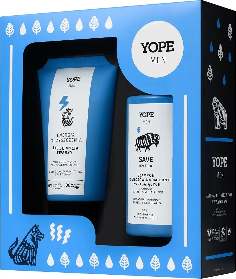 Set për meshkuj Yope shampo + xhel për fytyrë 150ml + 300ml - 1