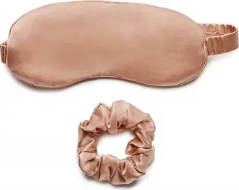 Set maskë gjumi dhe rrathë flokësh për femra Lovli Silk, 2 copë