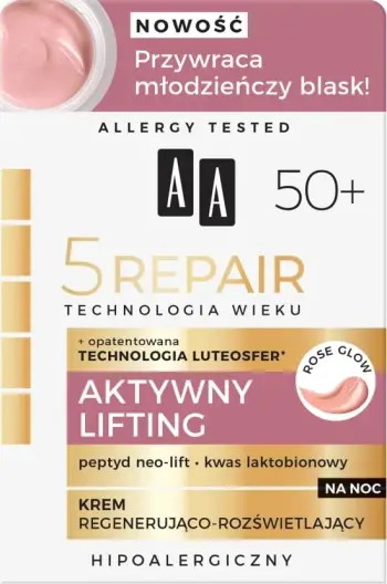 Krem nate për fytyrë AA Age Technology 5Repair 50+, 50ml