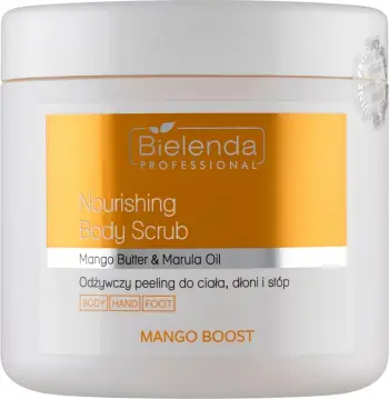 Scrub trupi, duarve dhe këmbëve Bielenda Professional Mango Boost Nourishing për femra, 550g