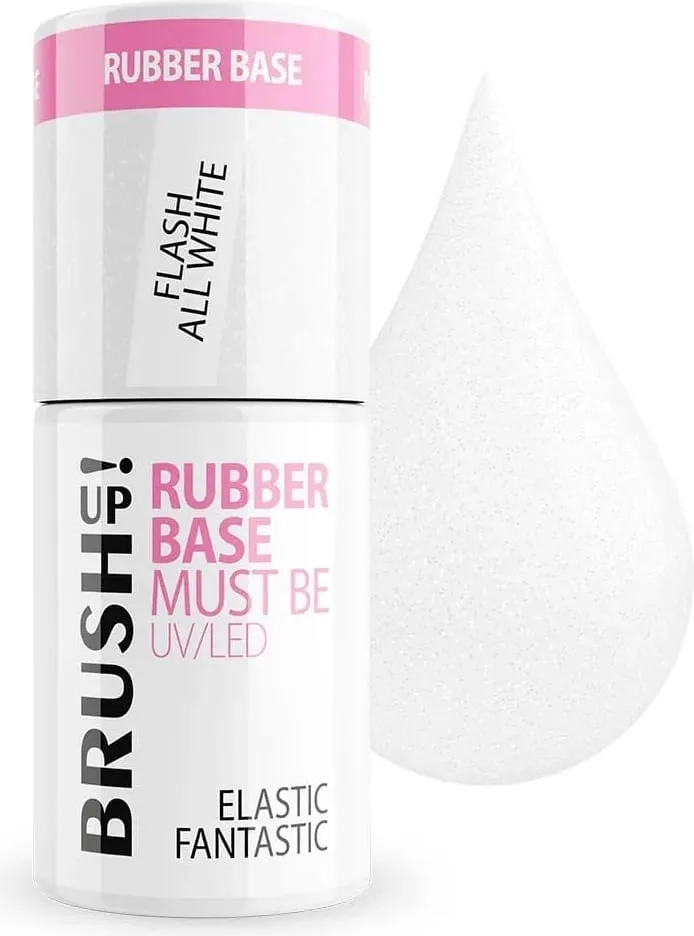 Bazë elastike për thonj BrushUp! Flash All White për femra 5g - 1