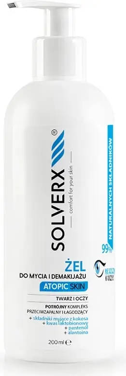 Xhel pastrues dhe heqës grimi për fytyrë SOLVERX për femra, 200ml
