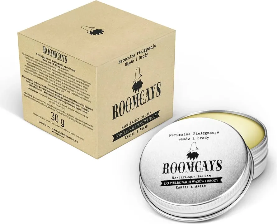 Balzam për mjekër dhe mustaqe ROOMCAYS Moisturizing Balm për burra, 30ml - 1